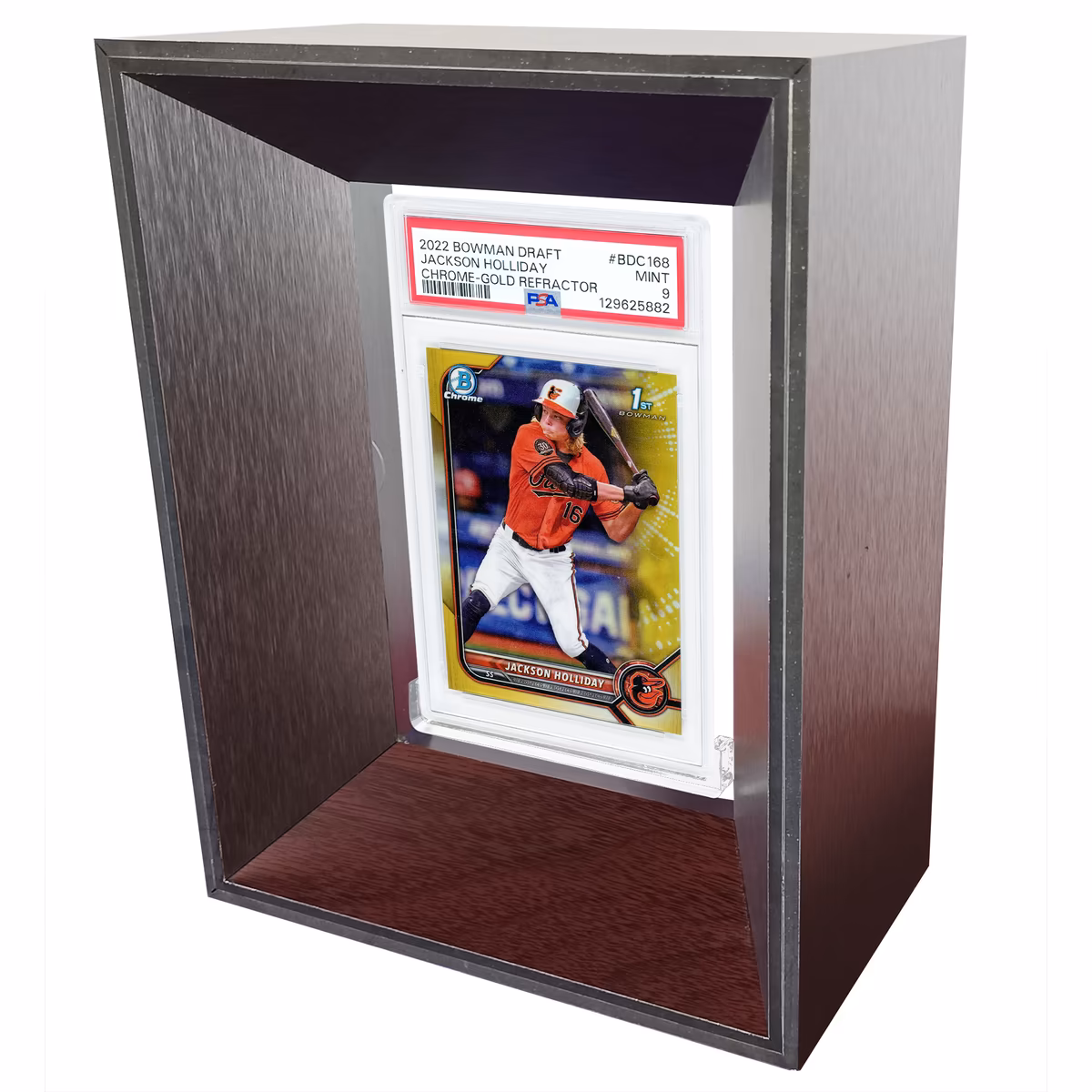 Levitas Trading Card Display Holder with Wooden and Metal Finishes 3 Levitas Trading Card Display Holder with Wooden and Metal Finishes