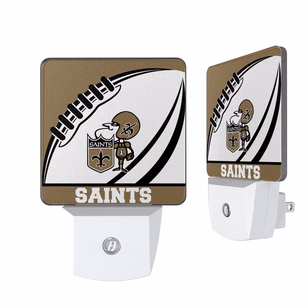 New Orleans Saints Passtime Design Nightlight 2-Pack 1 New Orleans Saints Passtime Design Nightlight 2-Pack