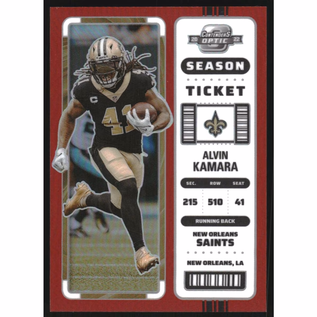 2022 Panini Contenders Optic Red #36 Alvin Kamara 3 2022 Panini Contenders Optic Red #36 Alvin Kamara