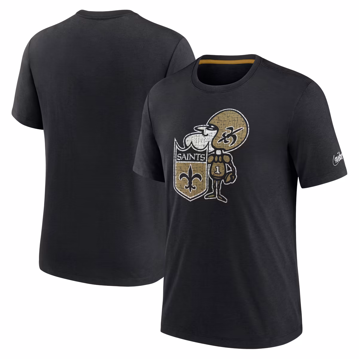 Men's Nike Black New Orleans Saints Rewind Playback Logo Tri-Blend T-Shirt 18 Men's Nike Black New Orleans Saints Rewind Playback Logo Tri-Blend T-Shirt