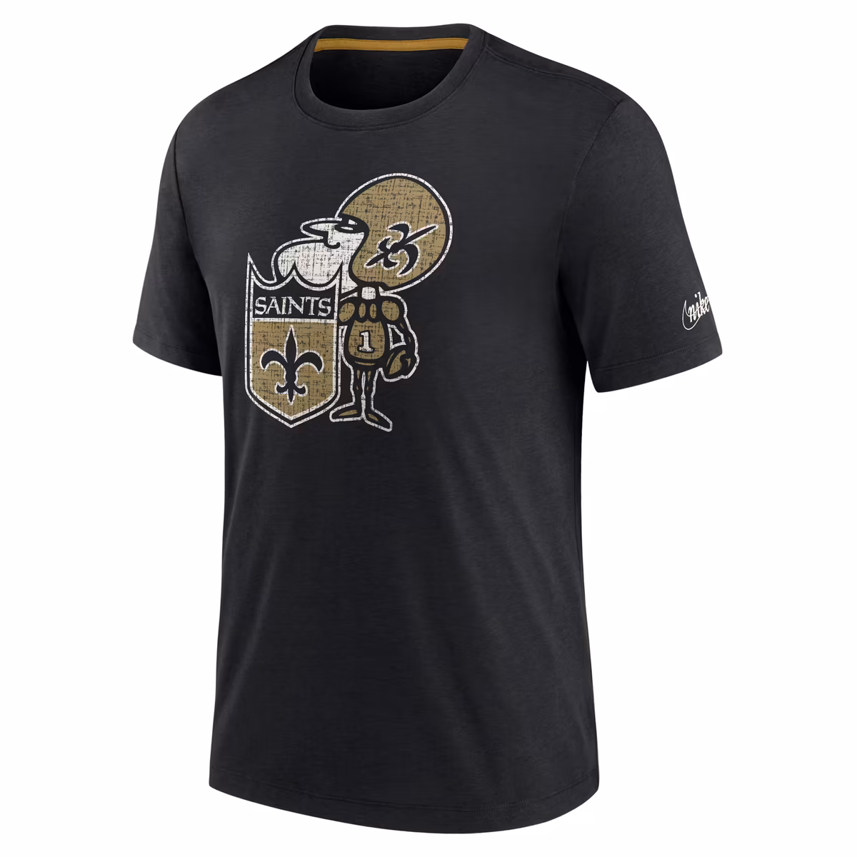 Men's Nike Black New Orleans Saints Rewind Playback Logo Tri-Blend T-Shirt 3 Men's Nike Black New Orleans Saints Rewind Playback Logo Tri-Blend T-Shirt
