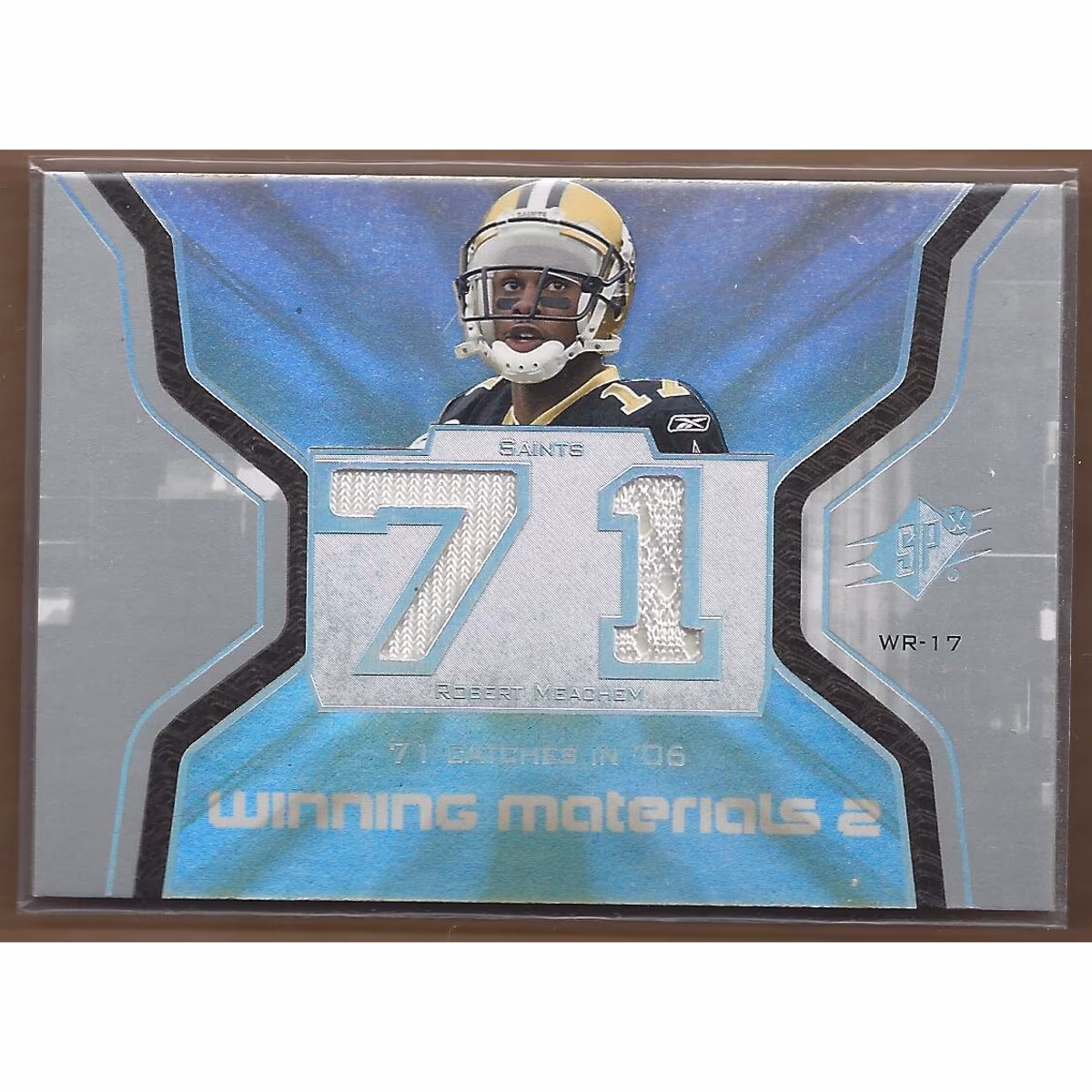 2007 SPx Winning Materials Stat Dual #WMSME Robert Meachem
