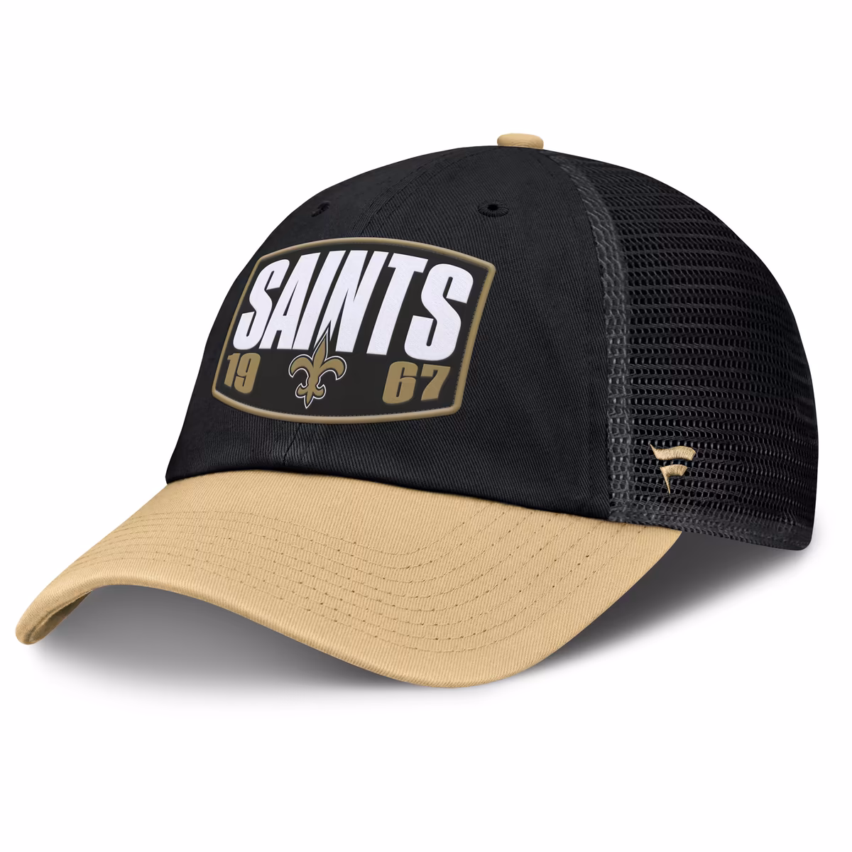 Men's Fanatics Black/Gold New Orleans Saints Franchise Trucker Adjustable Hat 2 Men's Fanatics Black/Gold New Orleans Saints Franchise Trucker Adjustable Hat