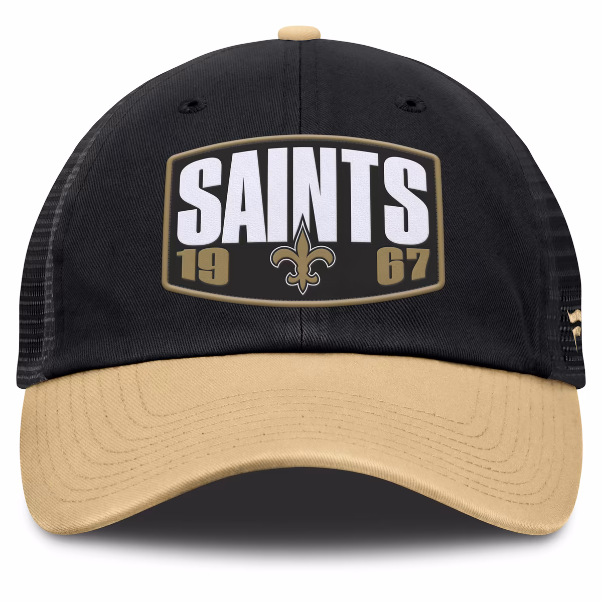 Men's Fanatics Black/Gold New Orleans Saints Franchise Trucker Adjustable Hat 3 Men's Fanatics Black/Gold New Orleans Saints Franchise Trucker Adjustable Hat