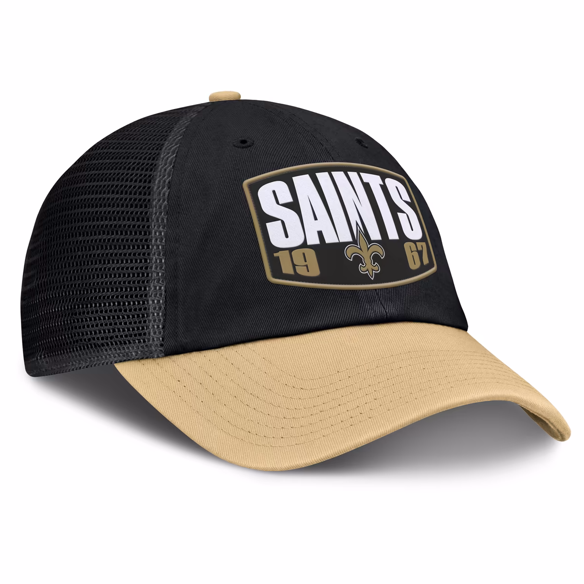Men's Fanatics Black/Gold New Orleans Saints Franchise Trucker Adjustable Hat 4 Men's Fanatics Black/Gold New Orleans Saints Franchise Trucker Adjustable Hat