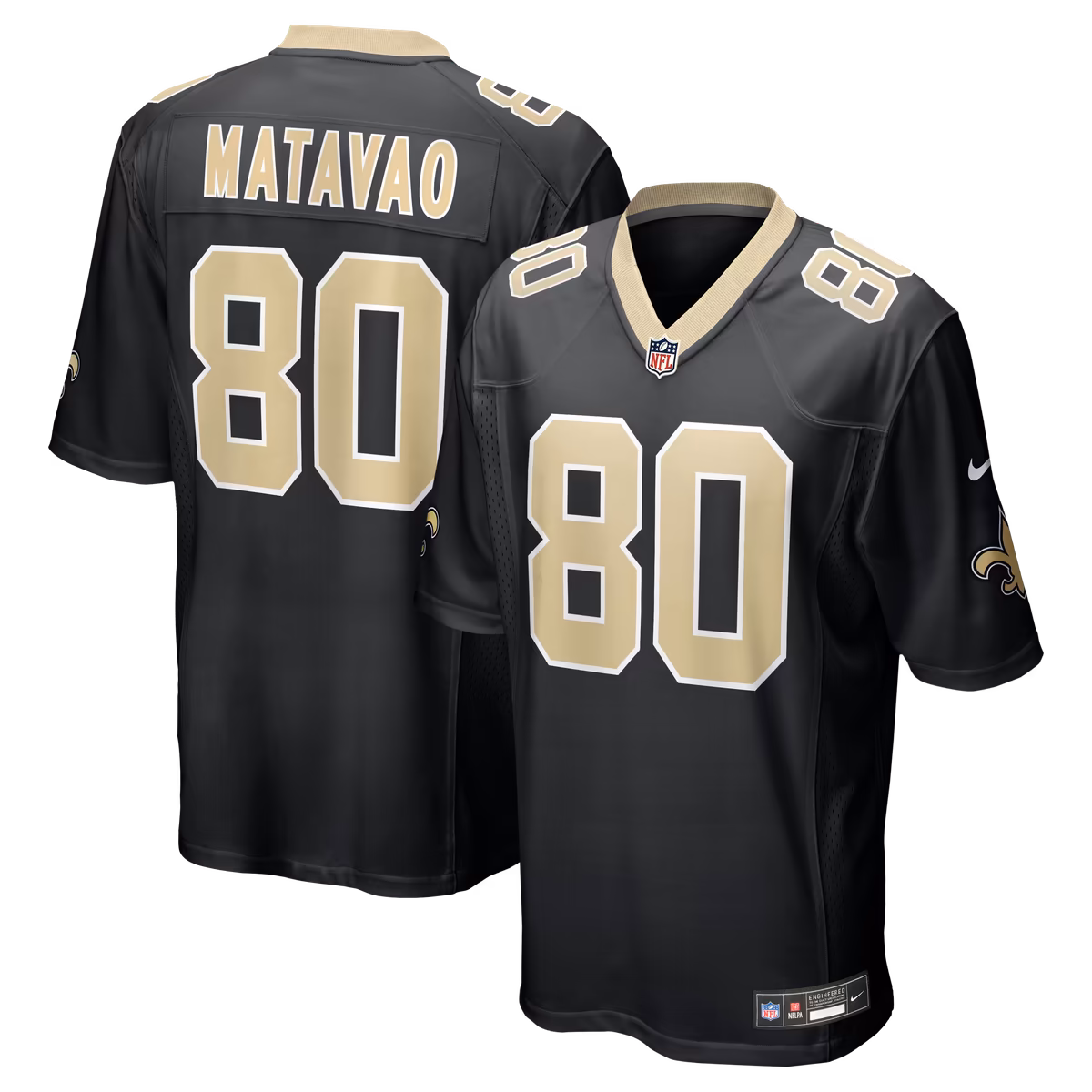 Men's Nike Moliki Matavao Black New Orleans Saints Team Game Jersey 3 Men's Nike Moliki Matavao Black New Orleans Saints Team Game Jersey