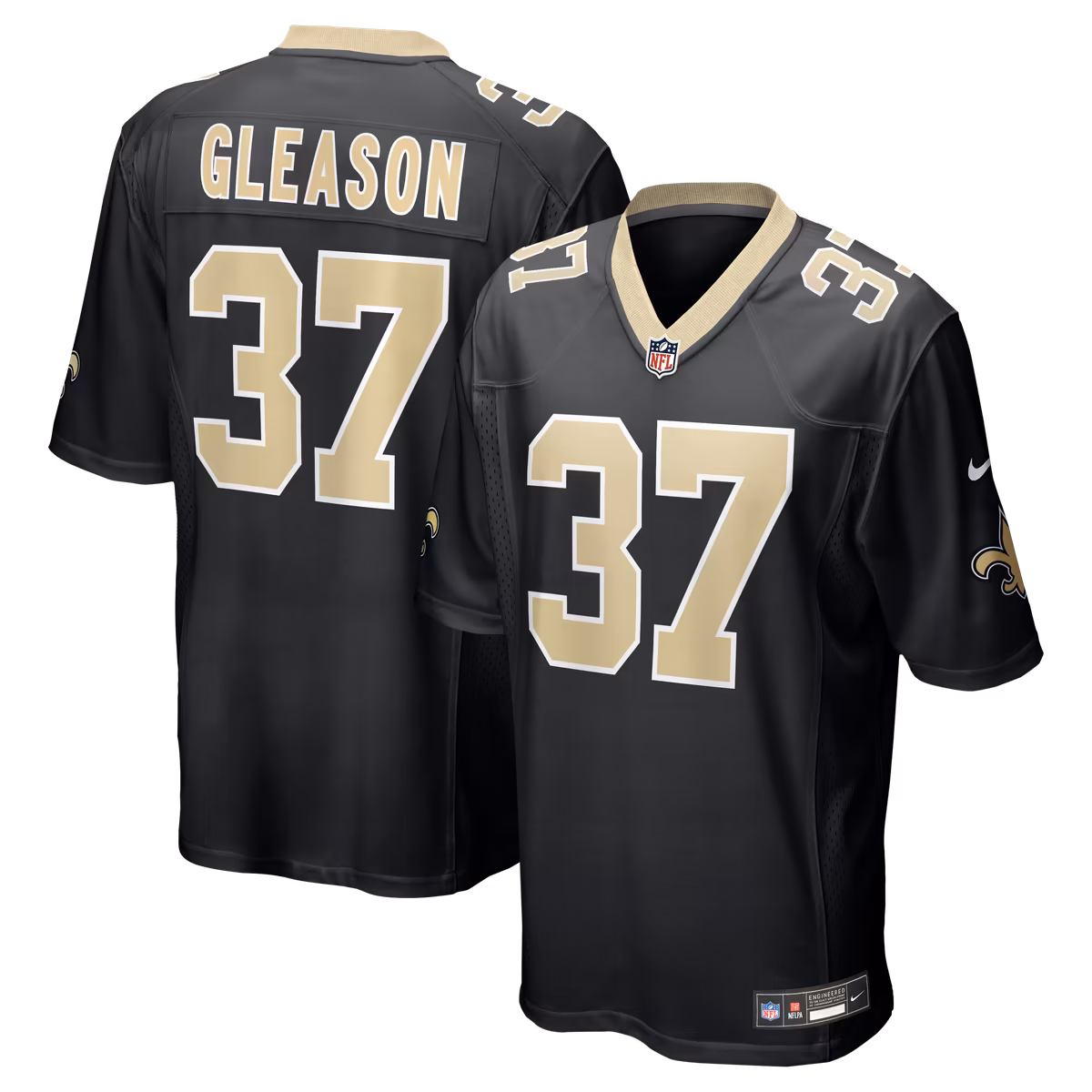 Men's Nike Steve Gleason Black New Orleans Saints Game Retired Player Jersey
