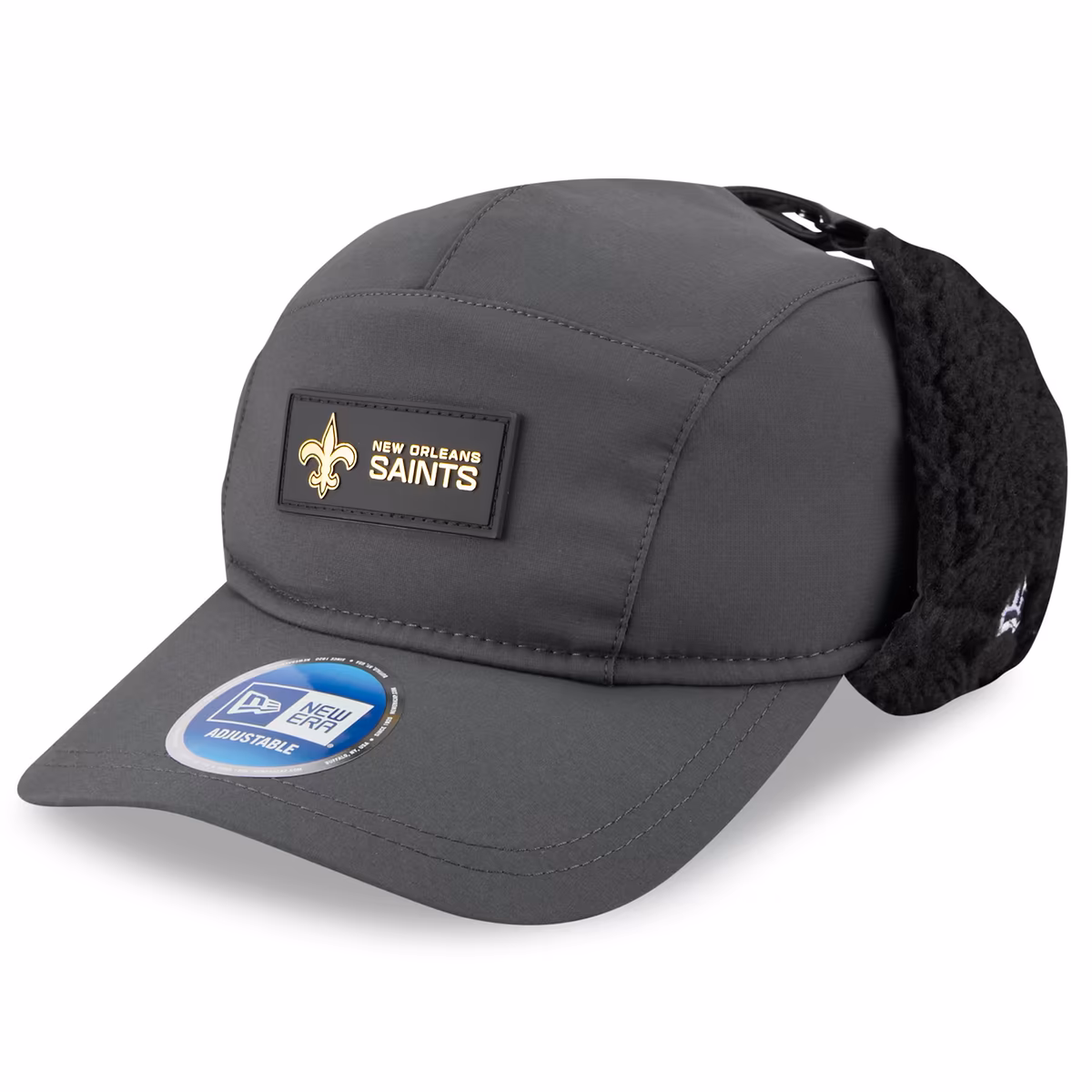 Men's New Era Charcoal New Orleans Saints 2025 Sideline Cold Weather Runner Dog Ear Adjustable Hat 4 Men's New Era Charcoal New Orleans Saints 2025 Sideline Cold Weather Runner Dog Ear Adjustable Hat