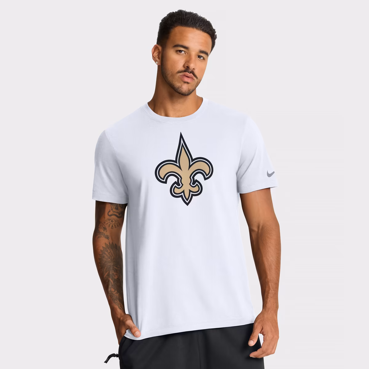 Men's Nike White New Orleans Saints Essential Logo T-Shirt 2 Men's Nike White New Orleans Saints Essential Logo T-Shirt