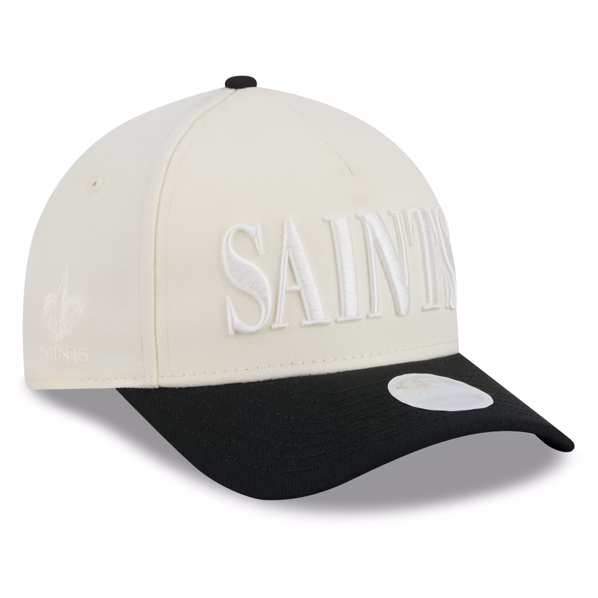 Women's New Era Cream/Black New Orleans Saints Tonal A-Frame 9FORTY Adjustable Hat