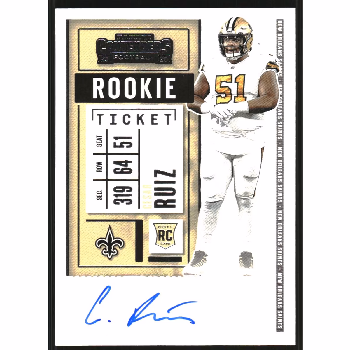 2020 Panini Contenders #155 Cesar Ruiz AU RC/139* 19 2020 Panini Contenders #155 Cesar Ruiz AU RC/139*