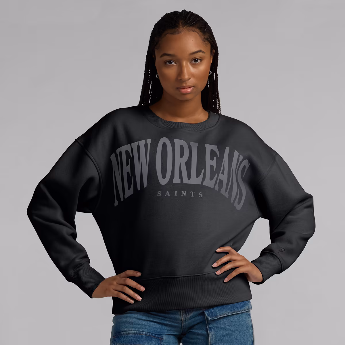 Women's Fanatics Black New Orleans Saints Elements Pullover Sweatshirt 5 Women's Fanatics Black New Orleans Saints Elements Pullover Sweatshirt