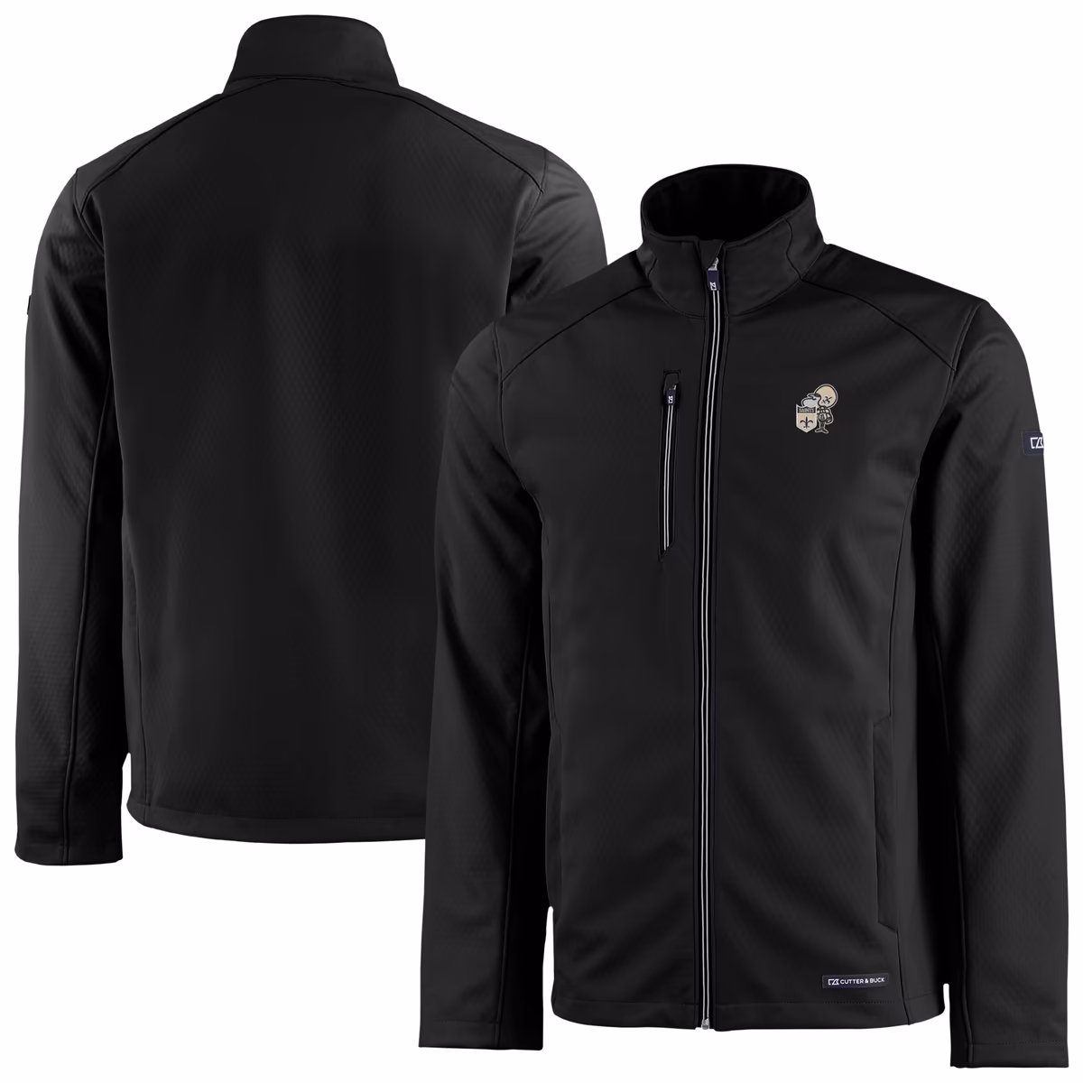 Men's Cutter & Buck Black New Orleans Saints Evoke Eco Softshell Recycled Full-Zip Jacket 2 Men's Cutter & Buck Black New Orleans Saints Evoke Eco Softshell Recycled Full-Zip Jacket