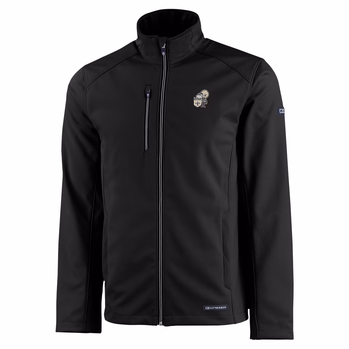 Men's Cutter & Buck Black New Orleans Saints Evoke Eco Softshell Recycled Full-Zip Jacket 3 Men's Cutter & Buck Black New Orleans Saints Evoke Eco Softshell Recycled Full-Zip Jacket