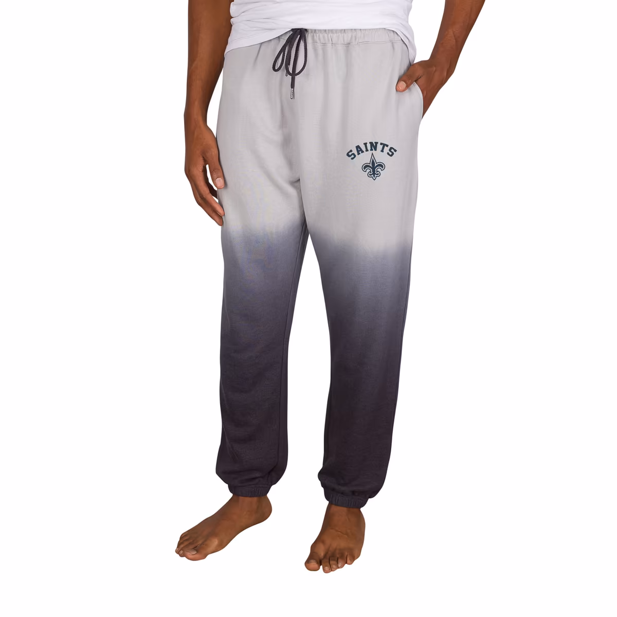 Men's Concepts Sport Gray/Charcoal New Orleans Saints Dusk Dip Dye Lightweight French Terry Lounge Pants