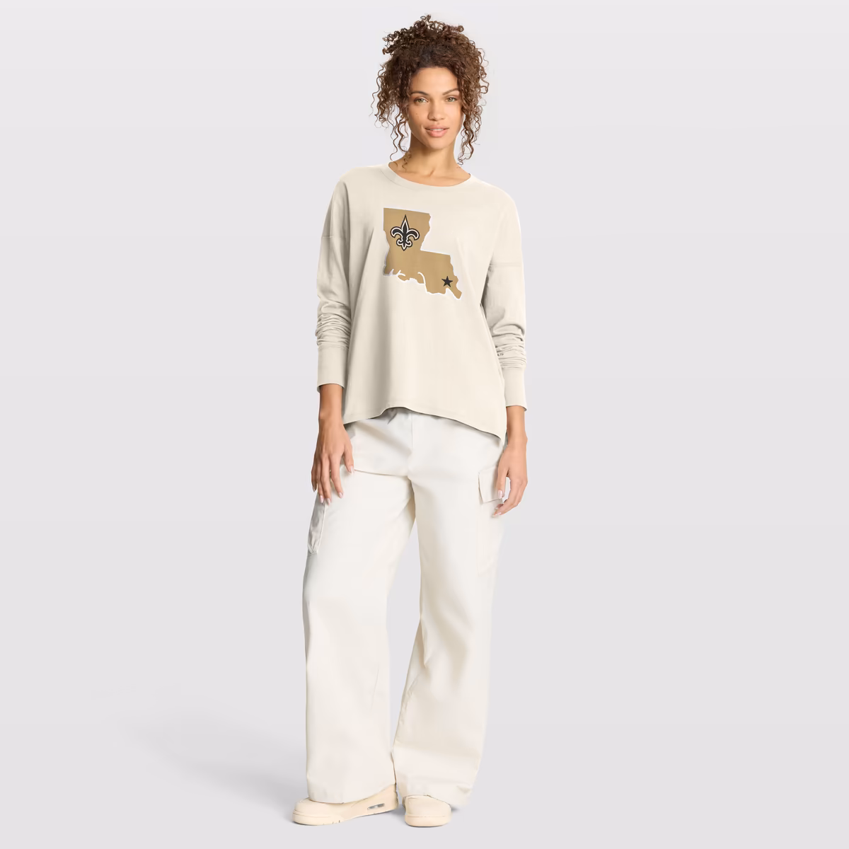Women's Fanatics Cream New Orleans Saints Dove Legacy Long Sleeve T-Shirt 4 Women's Fanatics Cream New Orleans Saints Dove Legacy Long Sleeve T-Shirt