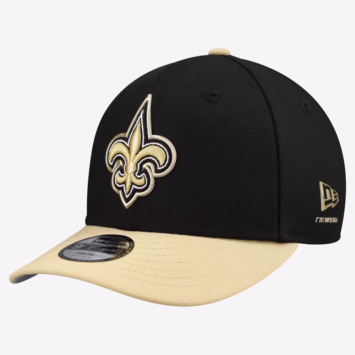 Youth New Era Black/Gold New Orleans Saints 2026 NFL Draft Pre-Curved 9FIFTY Snapback Hat
