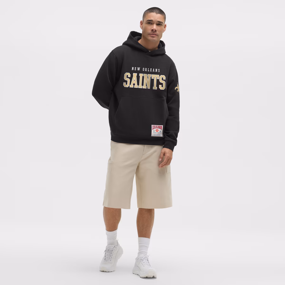 Men's lululemon Black New Orleans Saints Steady State Pullover Hoodie 4 Men's lululemon Black New Orleans Saints Steady State Pullover Hoodie
