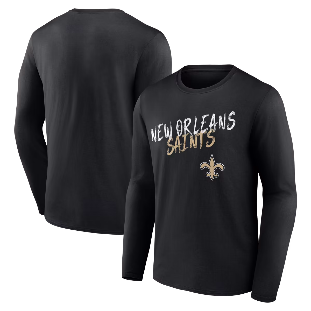 Men's Black New Orleans Saints Hustle Long Sleeve T-Shirt 9 Men's Black New Orleans Saints Hustle Long Sleeve T-Shirt