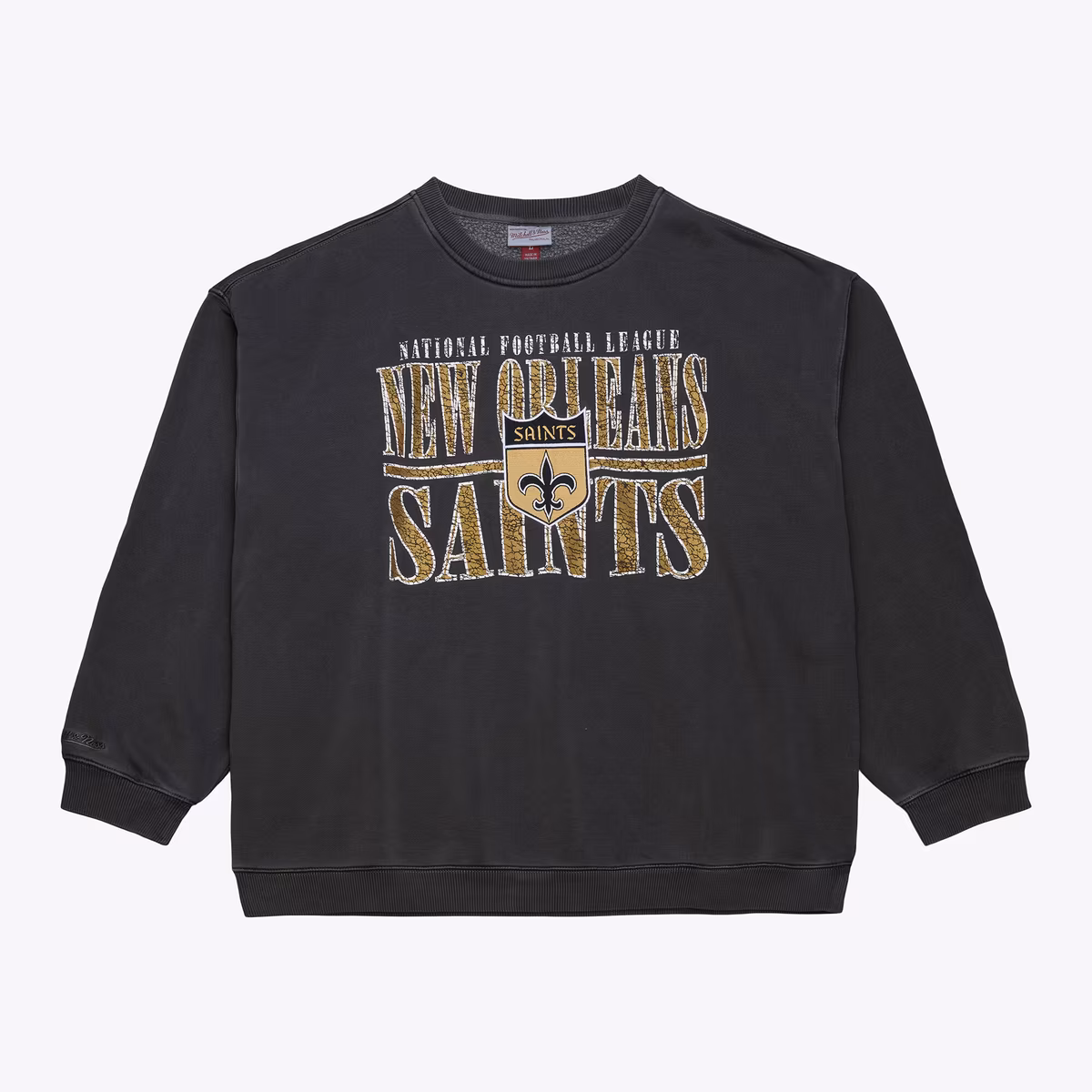 Men's Mitchell & Ness Black New Orleans Saints Downtown Crew Vintage Logo Sweatshirt 8 Men's Mitchell & Ness Black New Orleans Saints Downtown Crew Vintage Logo Sweatshirt