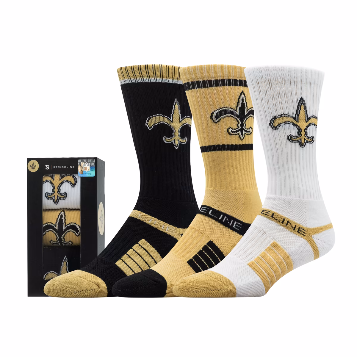 Unisex Strideline New Orleans Saints Premium 3-Pack Knit Crew Socks Set 6 Unisex Strideline New Orleans Saints Premium 3-Pack Knit Crew Socks Set
