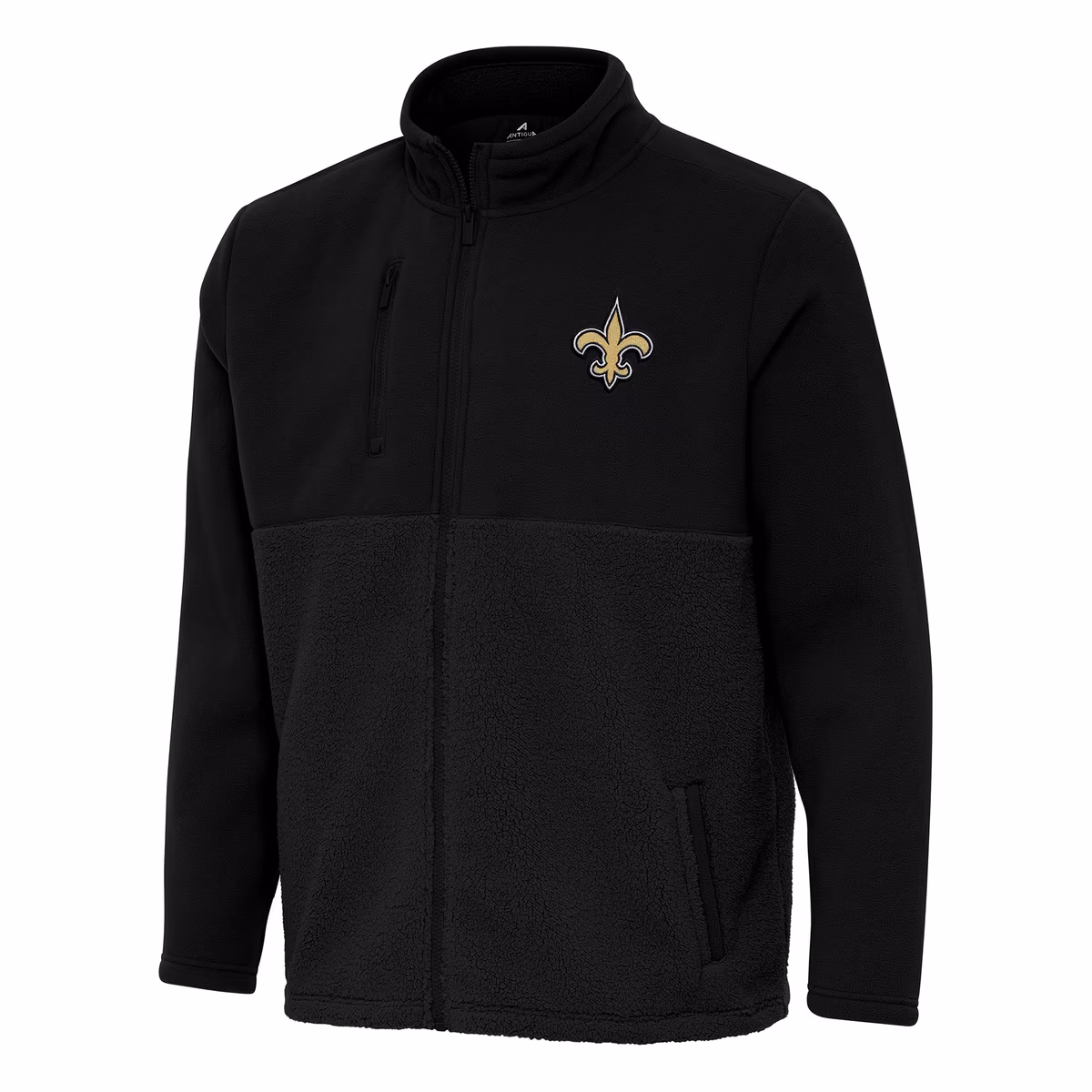 Men's Antigua Black New Orleans Saints Daily Fused Full-Zip Jacket 8 Men's Antigua Black New Orleans Saints Daily Fused Full-Zip Jacket