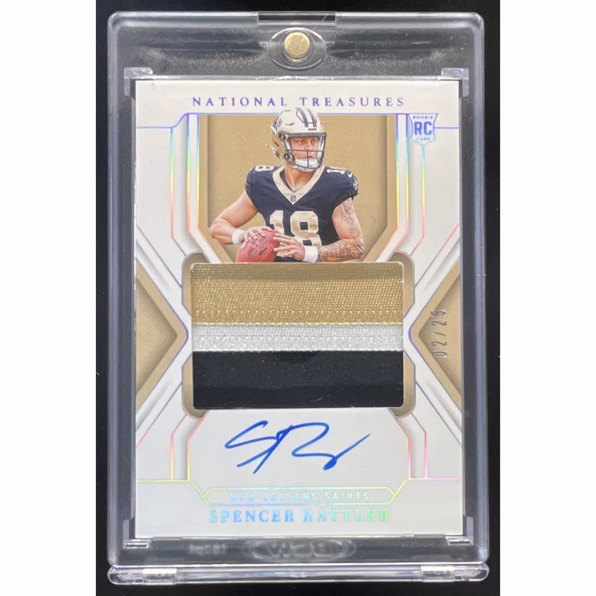 2024 National Treasures Rookie Patch Holo Silver Spencer Rattler RC Auto /25