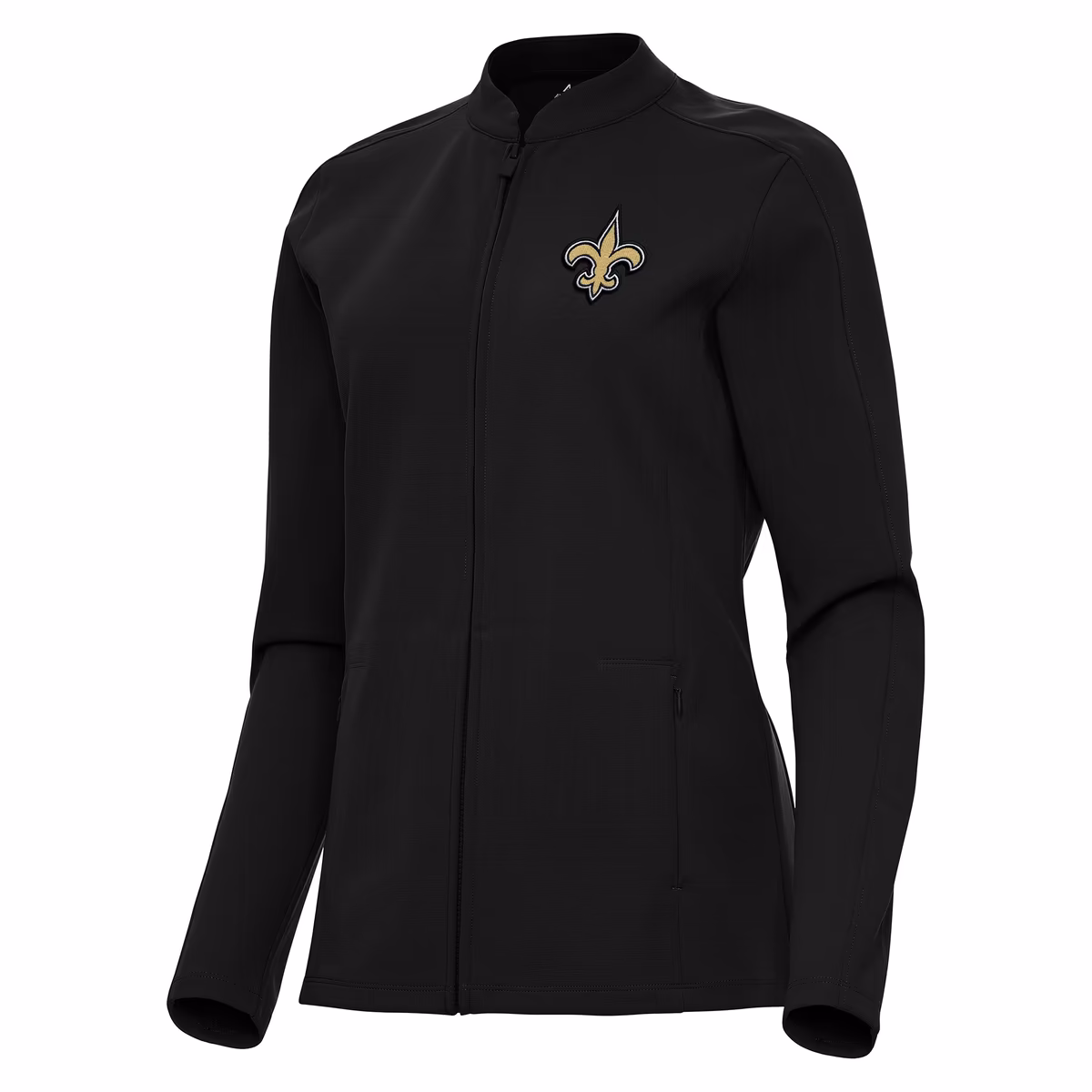 Women's Antigua  Black New Orleans Saints Regard Full-Zip Jacket