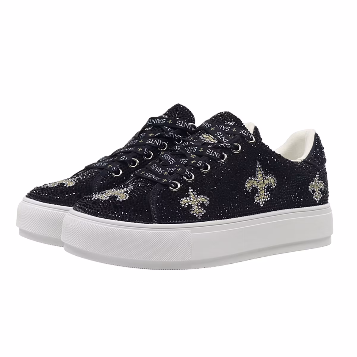 Women's FABGATING by Cuce Black New Orleans Saints Crystal Team Logo Sneakers 2 Women's FABGATING by Cuce Black New Orleans Saints Crystal Team Logo Sneakers