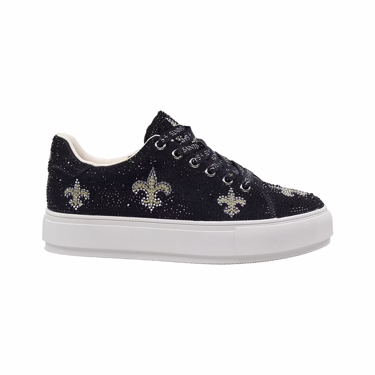 Women's FABGATING by Cuce Black New Orleans Saints Crystal Team Logo Sneakers 4 Women's FABGATING by Cuce Black New Orleans Saints Crystal Team Logo Sneakers