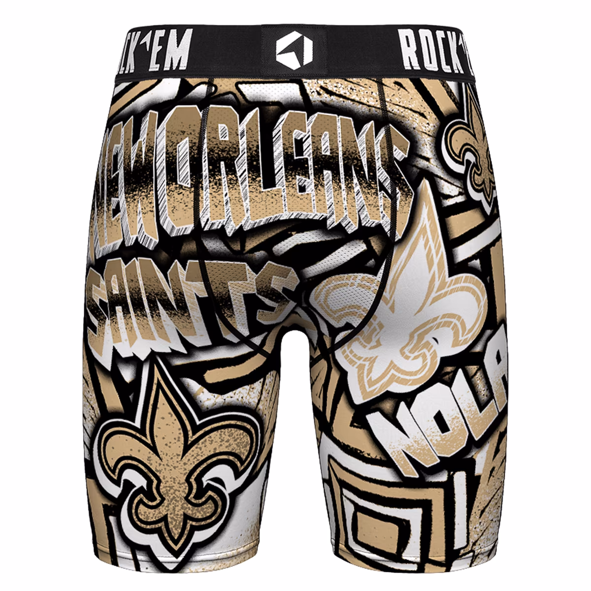 Men's Rock Em Black New Orleans Saints Sketched Out Boxer Briefs 3 Men's Rock Em Black New Orleans Saints Sketched Out Boxer Briefs