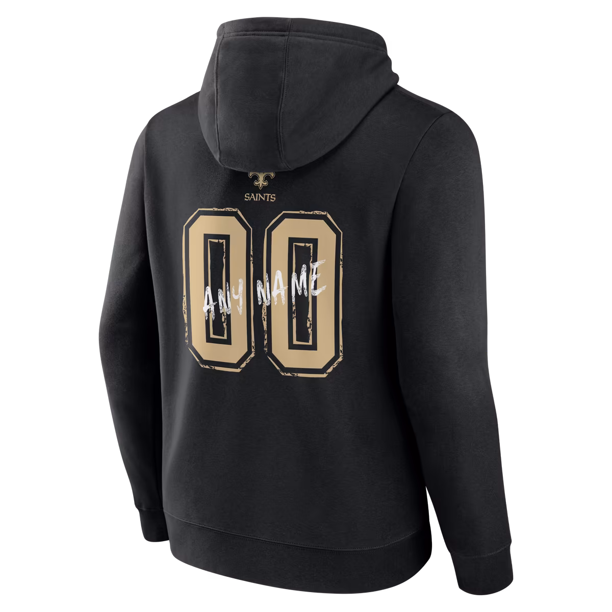 Men's Black New Orleans Saints Hustle Personalized Name & Number Hoodie 4 Men's Black New Orleans Saints Hustle Personalized Name & Number Hoodie