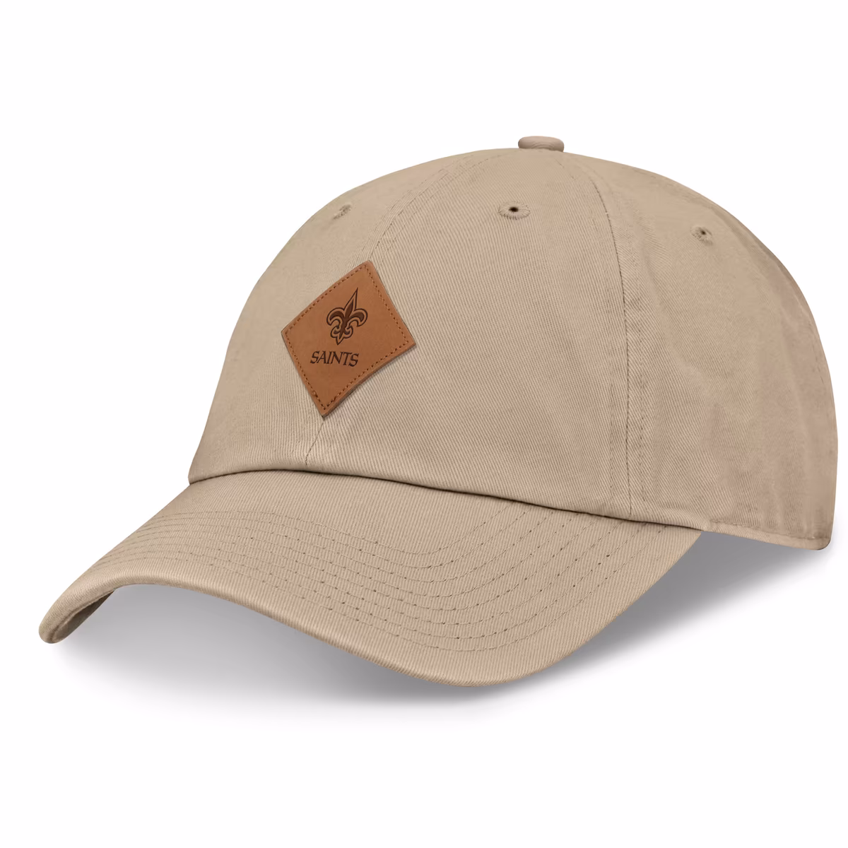 Men's Fanatics Khaki New Orleans Saints Elements Unstructured Patch Faux Leather Strapback Hat 2 Men's Fanatics Khaki New Orleans Saints Elements Unstructured Patch Faux Leather Strapback Hat