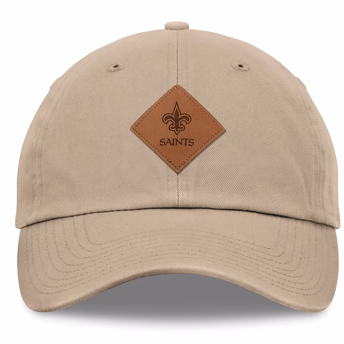 Men's Fanatics Khaki New Orleans Saints Elements Unstructured Patch Faux Leather Strapback Hat 3 Men's Fanatics Khaki New Orleans Saints Elements Unstructured Patch Faux Leather Strapback Hat
