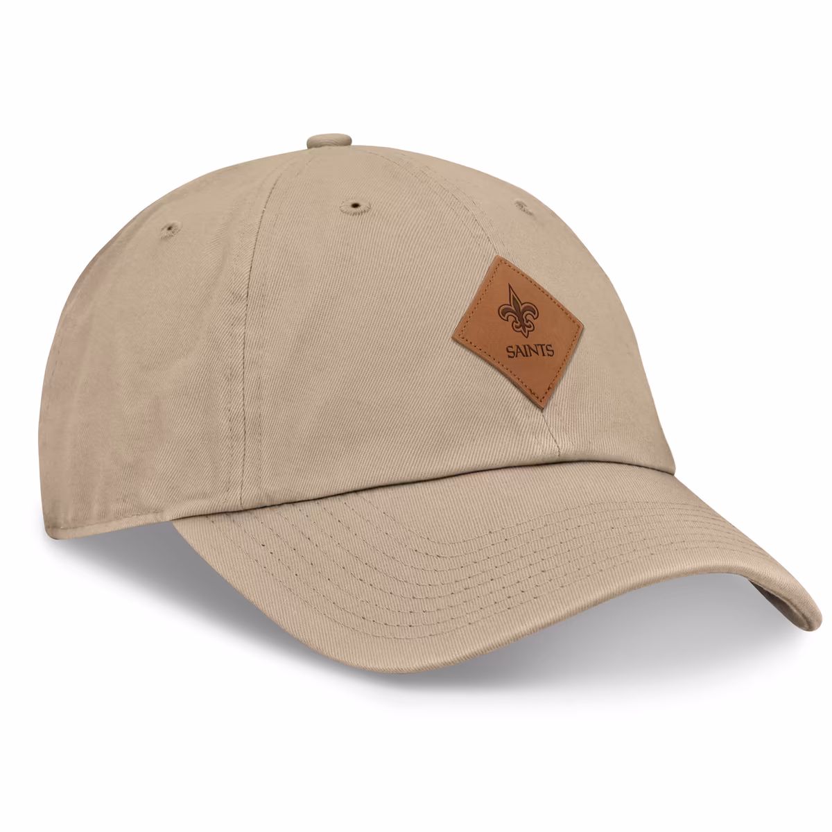 Men's Fanatics Khaki New Orleans Saints Elements Unstructured Patch Faux Leather Strapback Hat 4 Men's Fanatics Khaki New Orleans Saints Elements Unstructured Patch Faux Leather Strapback Hat