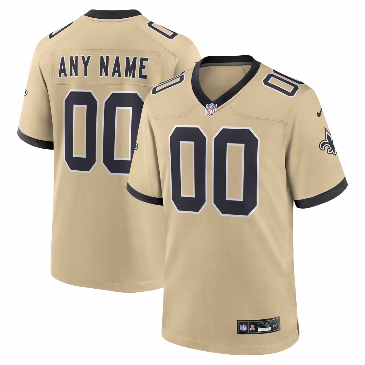 Men's Nike  Gold New Orleans Saints Gameday Golds Alternate Custom Game Jersey