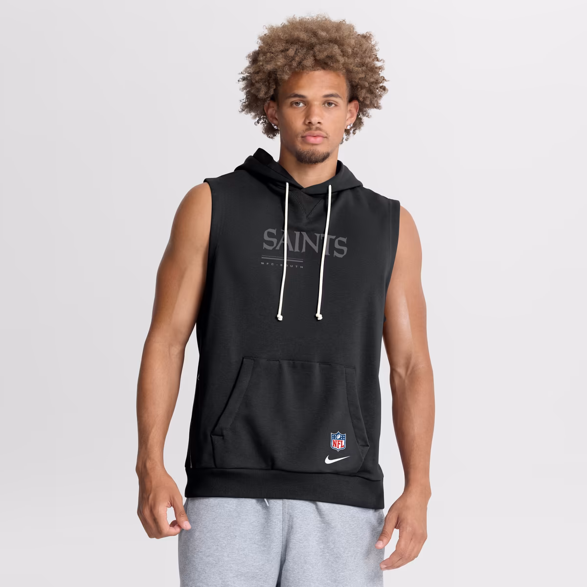 Men's Nike Black New Orleans Saints Sideline Standard Issue Dri-FIT Sleeveless Hoodie 9 Men's Nike Black New Orleans Saints Sideline Standard Issue Dri-FIT Sleeveless Hoodie
