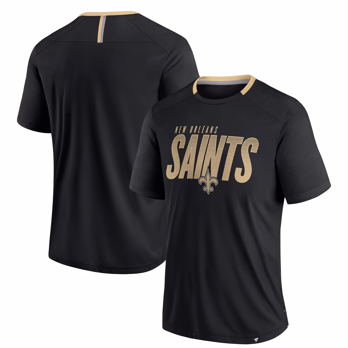Men's Fanatics Black New Orleans Saints Defender Fade Slant T-Shirt 2 Men's Fanatics Black New Orleans Saints Defender Fade Slant T-Shirt