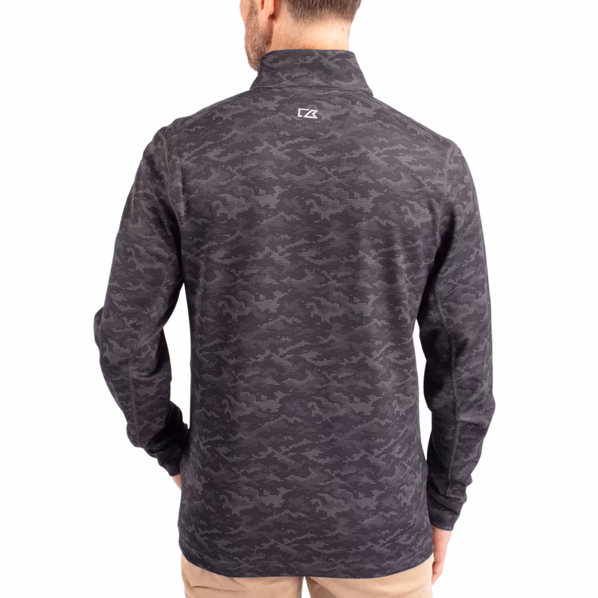 Men's Cutter & Buck Black New Orleans Saints Traverse Camo Print Stretch Quarter-Zip Top 3 Men's Cutter & Buck Black New Orleans Saints Traverse Camo Print Stretch Quarter-Zip Top