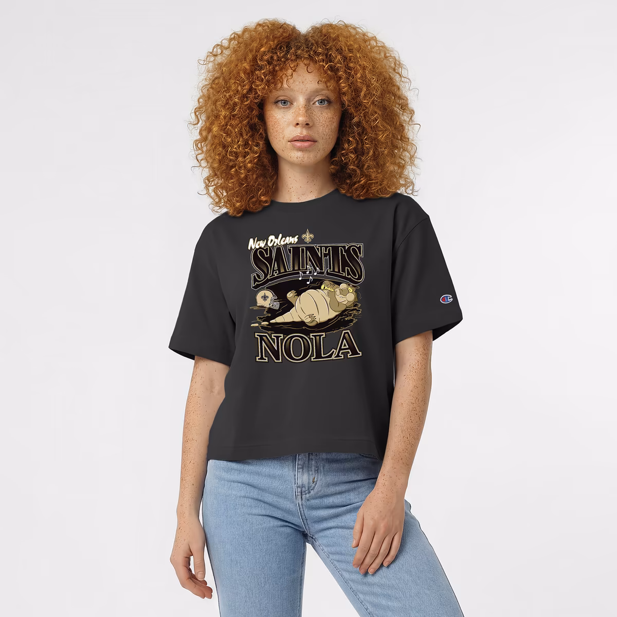 Women's Disney x Champion Black New Orleans Saints Louis All-Star T-Shirt 17 Women's Disney x Champion Black New Orleans Saints Louis All-Star T-Shirt