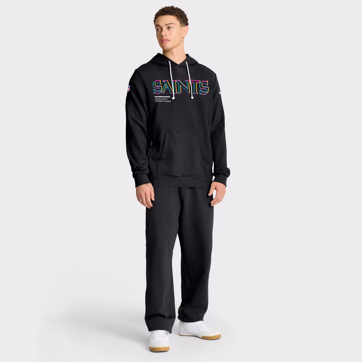 Men's Nike Black New Orleans Saints 2025 NFL Crucial Catch Sideline Standard Issue Dri-FIT Hoodie 4 Men's Nike Black New Orleans Saints 2025 NFL Crucial Catch Sideline Standard Issue Dri-FIT Hoodie