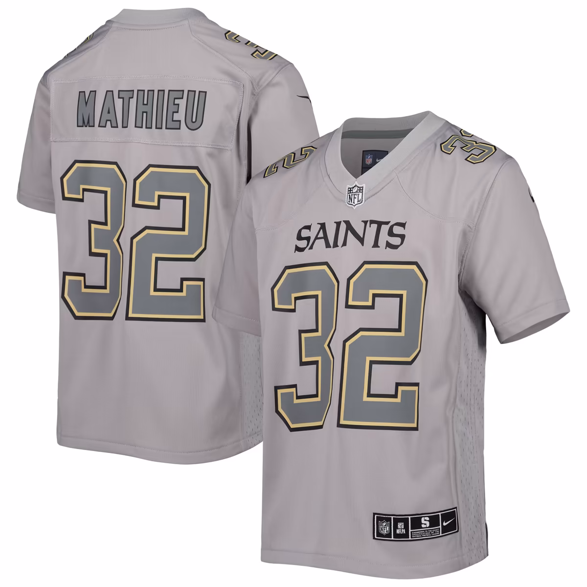 Youth Nike Tyrann Mathieu Gray New Orleans Saints Atmosphere Game Jersey