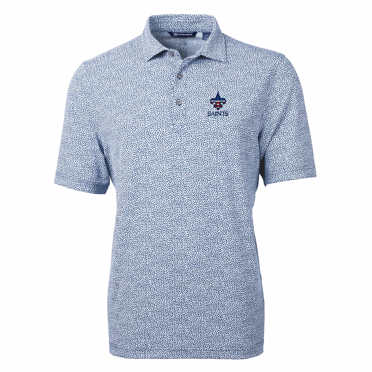 Men's Cutter & Buck Blue New Orleans Saints Virtue Eco Pique Botanical Print Recycled Polo 3 Men's Cutter & Buck Blue New Orleans Saints Virtue Eco Pique Botanical Print Recycled Polo