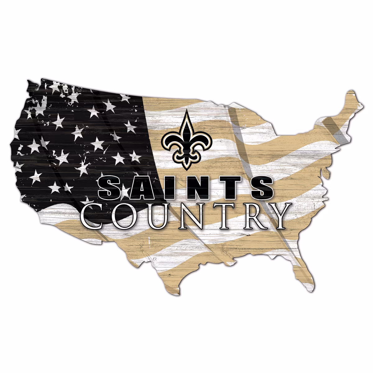 New Orleans Saints USA Flag Cutout Sign 2 New Orleans Saints USA Flag Cutout Sign