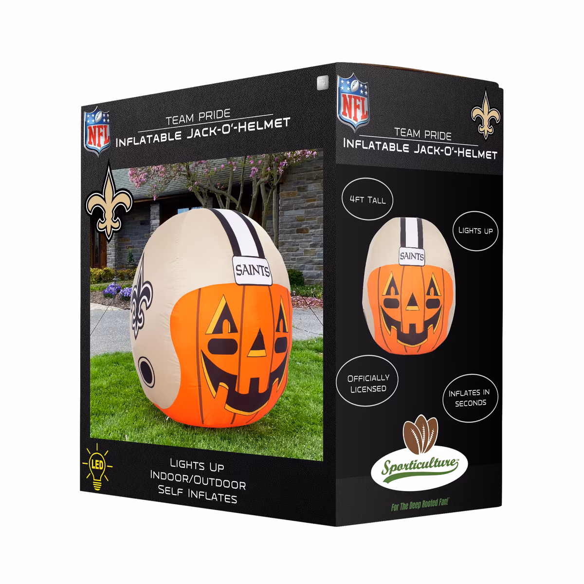 New Orleans Saints 4' Inflatable Jack-O'-Helmet 7 New Orleans Saints 4' Inflatable Jack-O'-Helmet