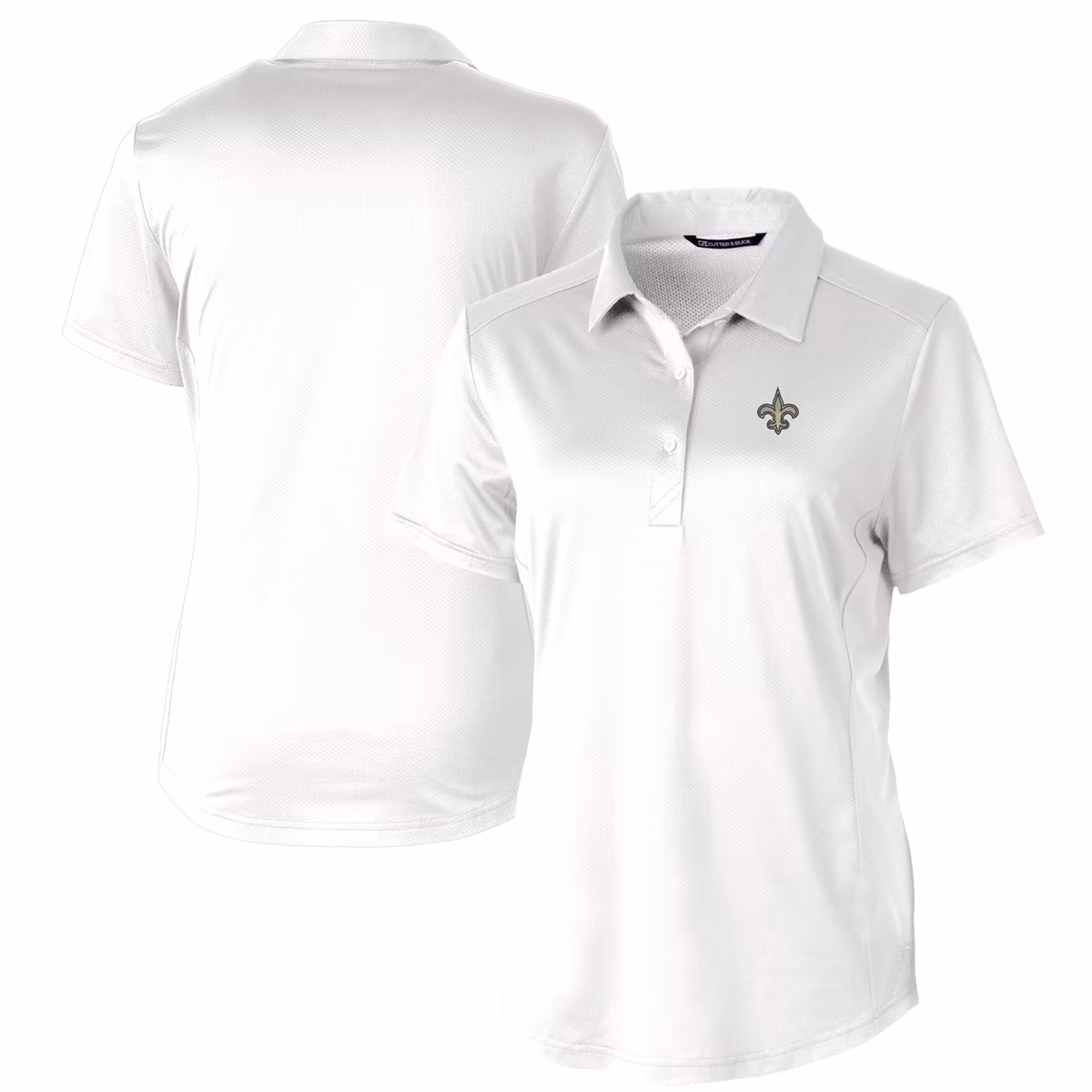 Women's Cutter & Buck White New Orleans Saints Prospect Textured Stretch Polo 3 Women's Cutter & Buck White New Orleans Saints Prospect Textured Stretch Polo