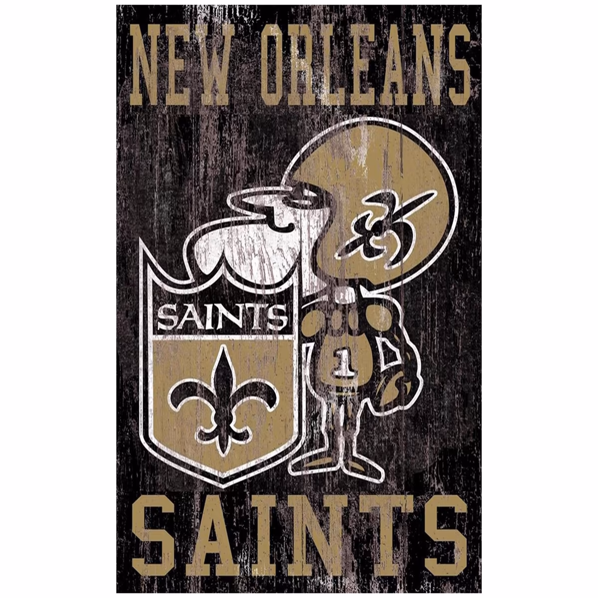 New Orleans Saints 11'' x 19'' Heritage Distressed Logo Sign 1 New Orleans Saints 11'' x 19'' Heritage Distressed Logo Sign