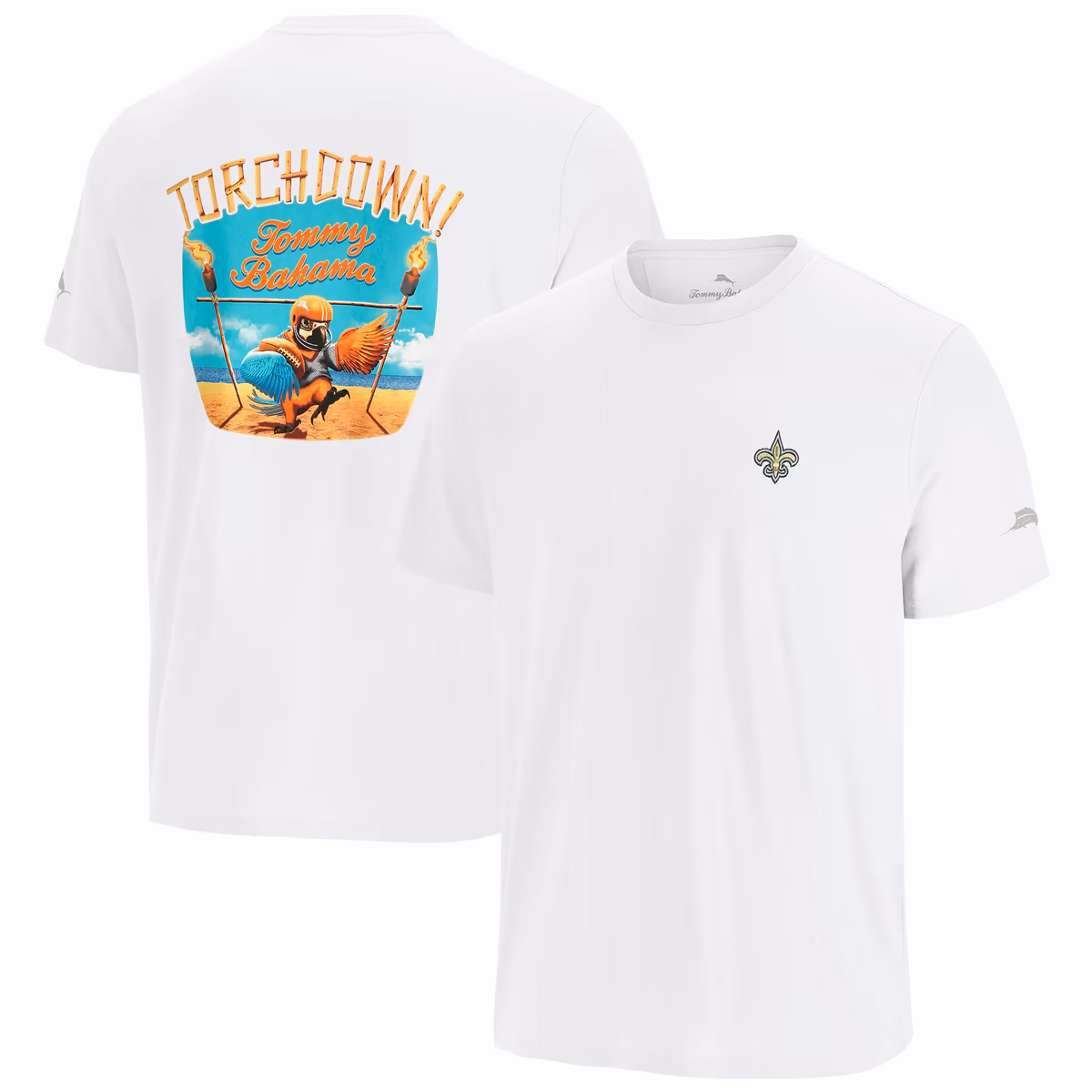 Men's Tommy Bahama White New Orleans Saints Sport Torchdown Graphic T-Shirt 1 Men's Tommy Bahama White New Orleans Saints Sport Torchdown Graphic T-Shirt