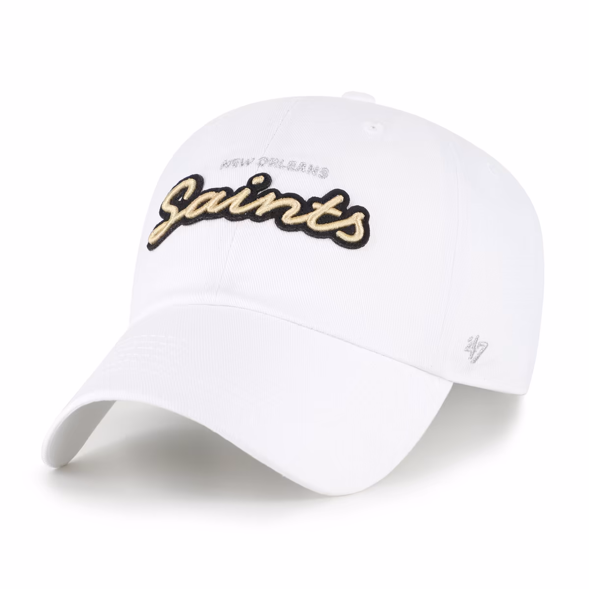 Women's '47 White New Orleans Saints Trendy Script Clean Up Adjustable Hat 9 Women's '47 White New Orleans Saints Trendy Script Clean Up Adjustable Hat