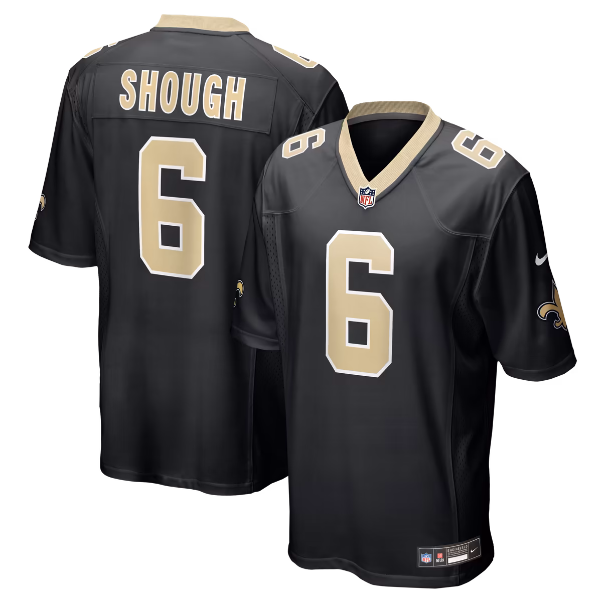 Men's Nike Tyler Shough Black New Orleans Saints Game Jersey 1 Men's Nike Tyler Shough Black New Orleans Saints Game Jersey